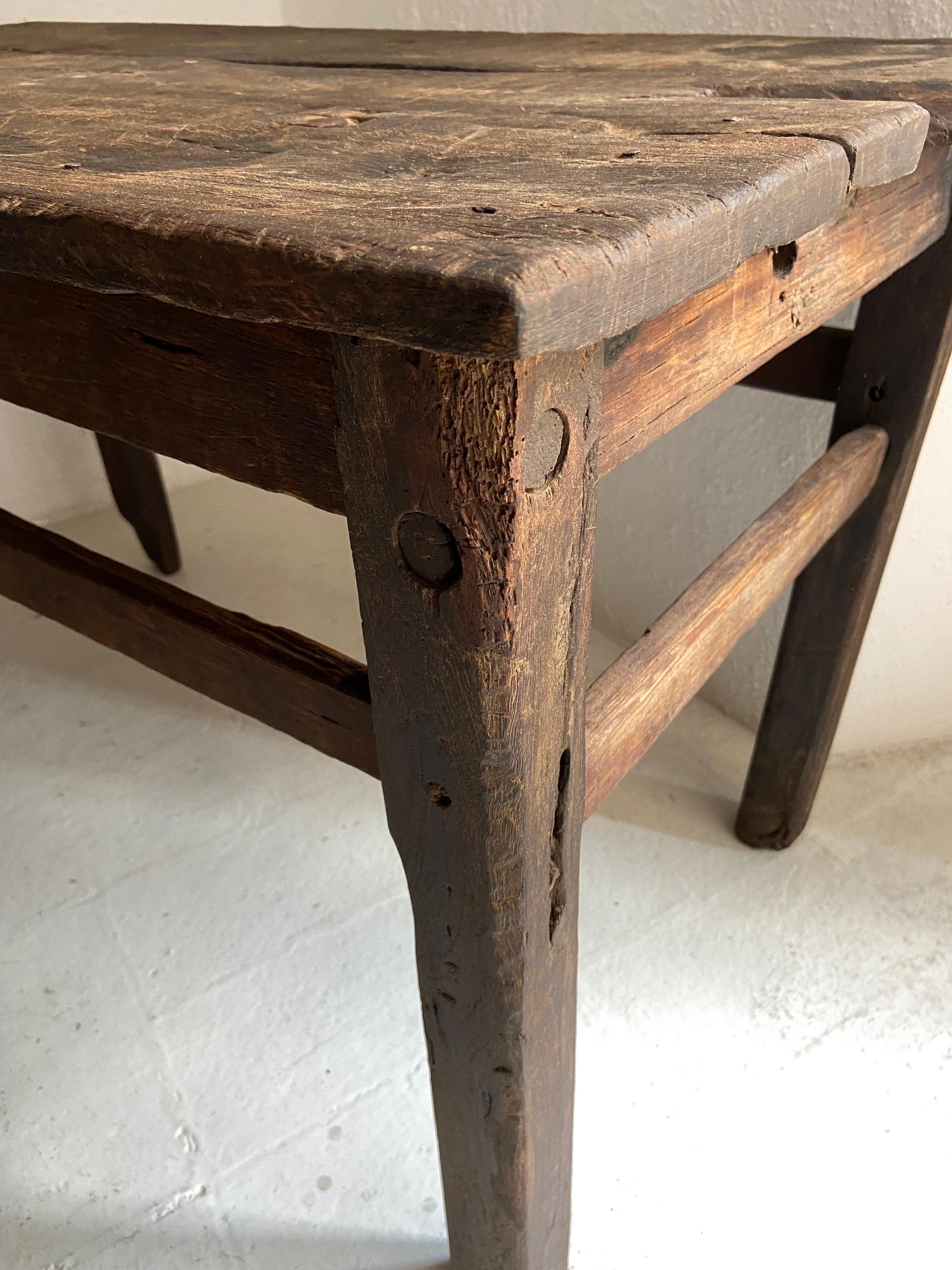 Colonial table made from mesquite hardwood in the mid 18th century. Acquired in the outskirts of Dolores Hidalgo, Guanajuato.