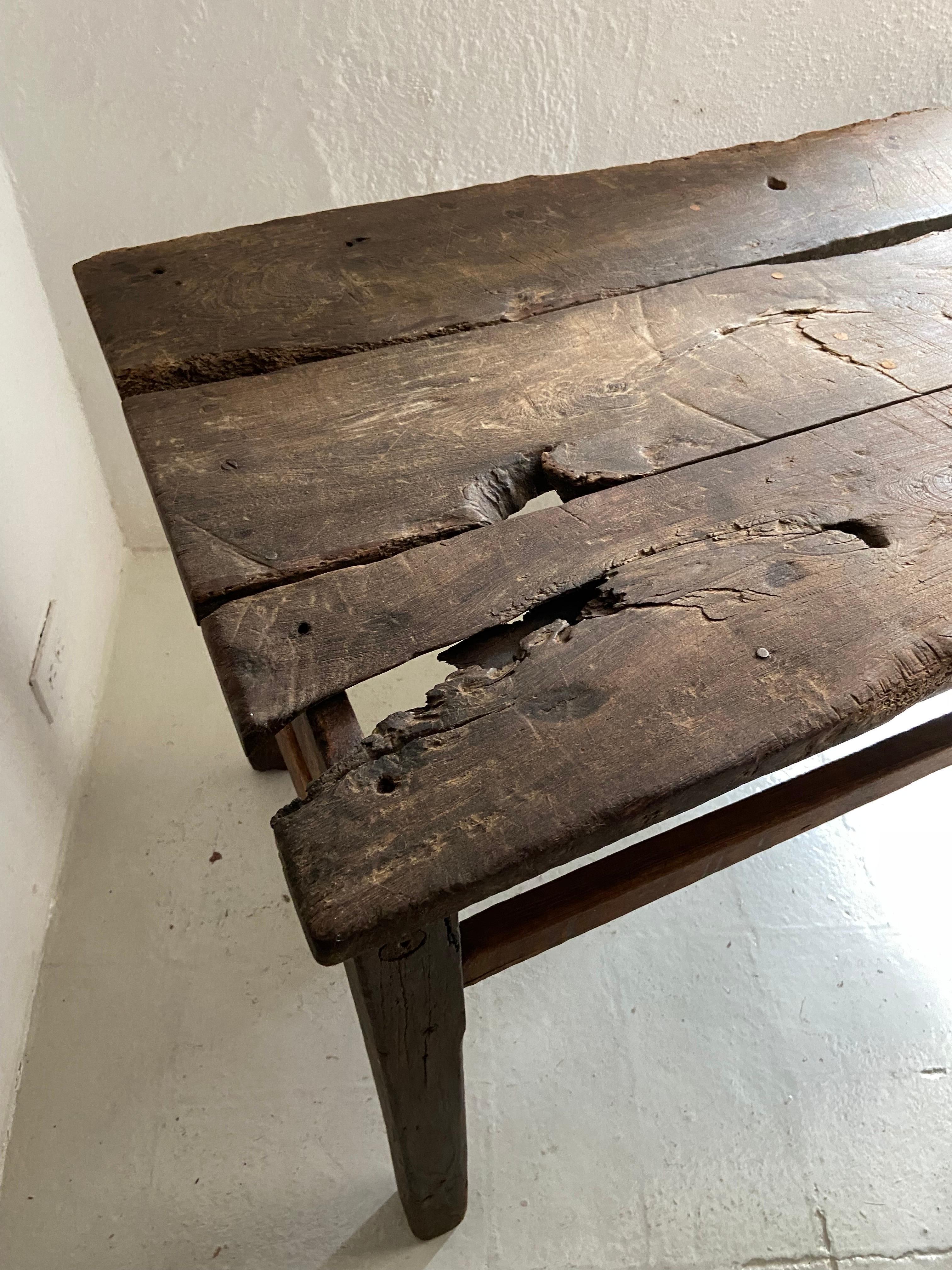 Hand-Carved Colonial Table from Mexico, Circa Mid 19th Century