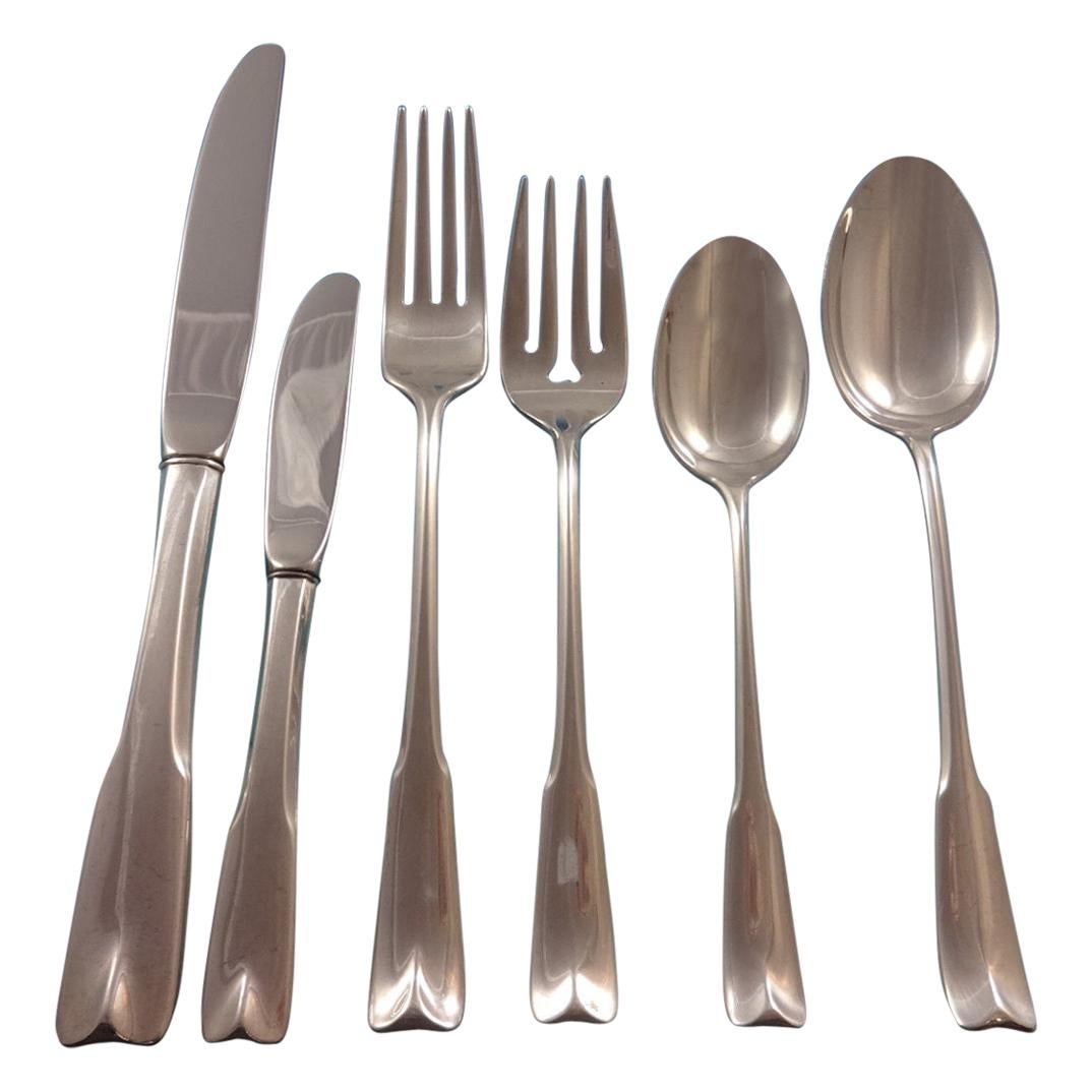 Juego de Cubiertos de Plata de Ley Tema Colonial de Lunt para Ocho Servicio 52 Piezas