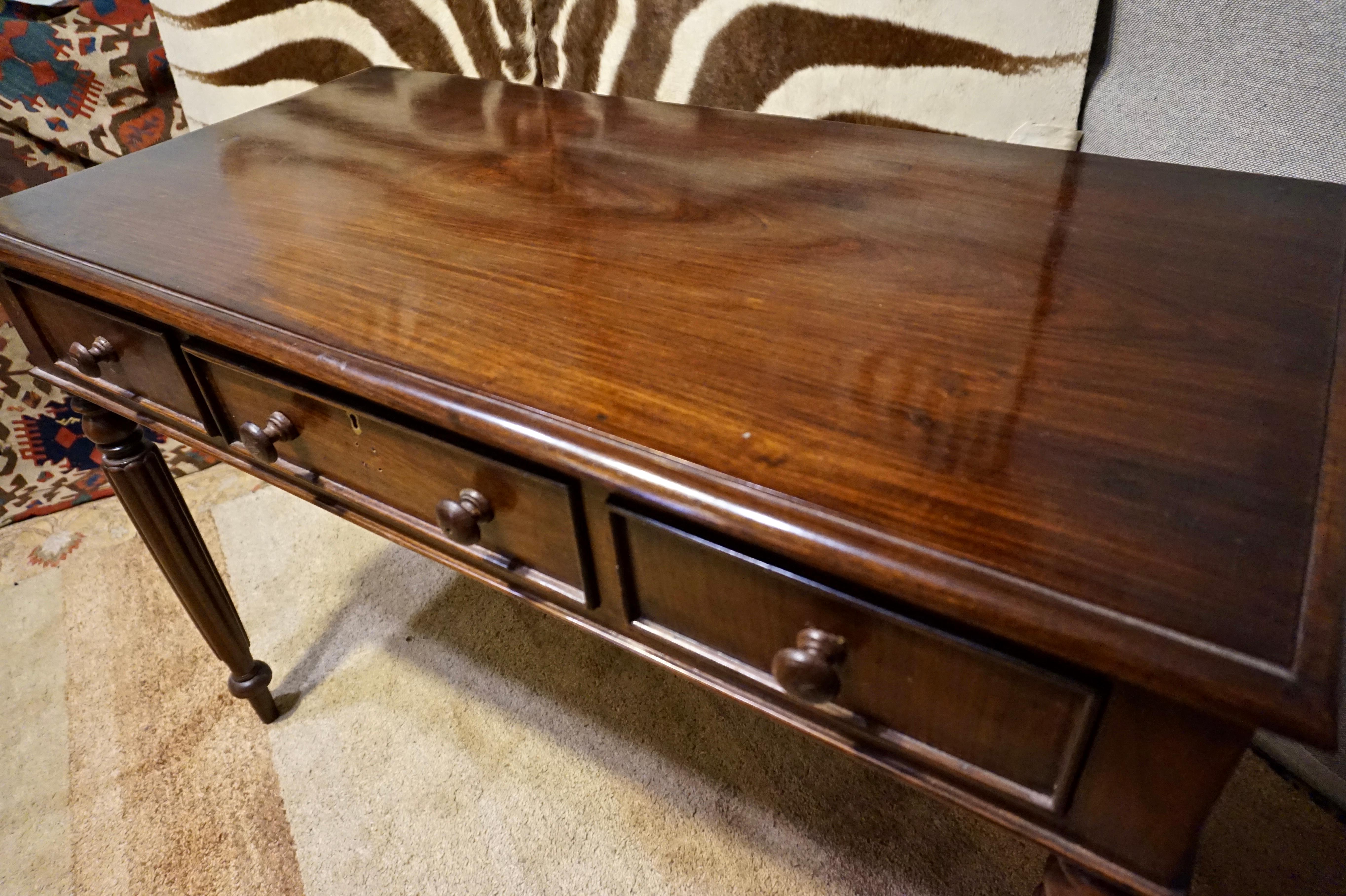 Colonial Victorian Solid Rosewood Hand Carved Writing Desk 3