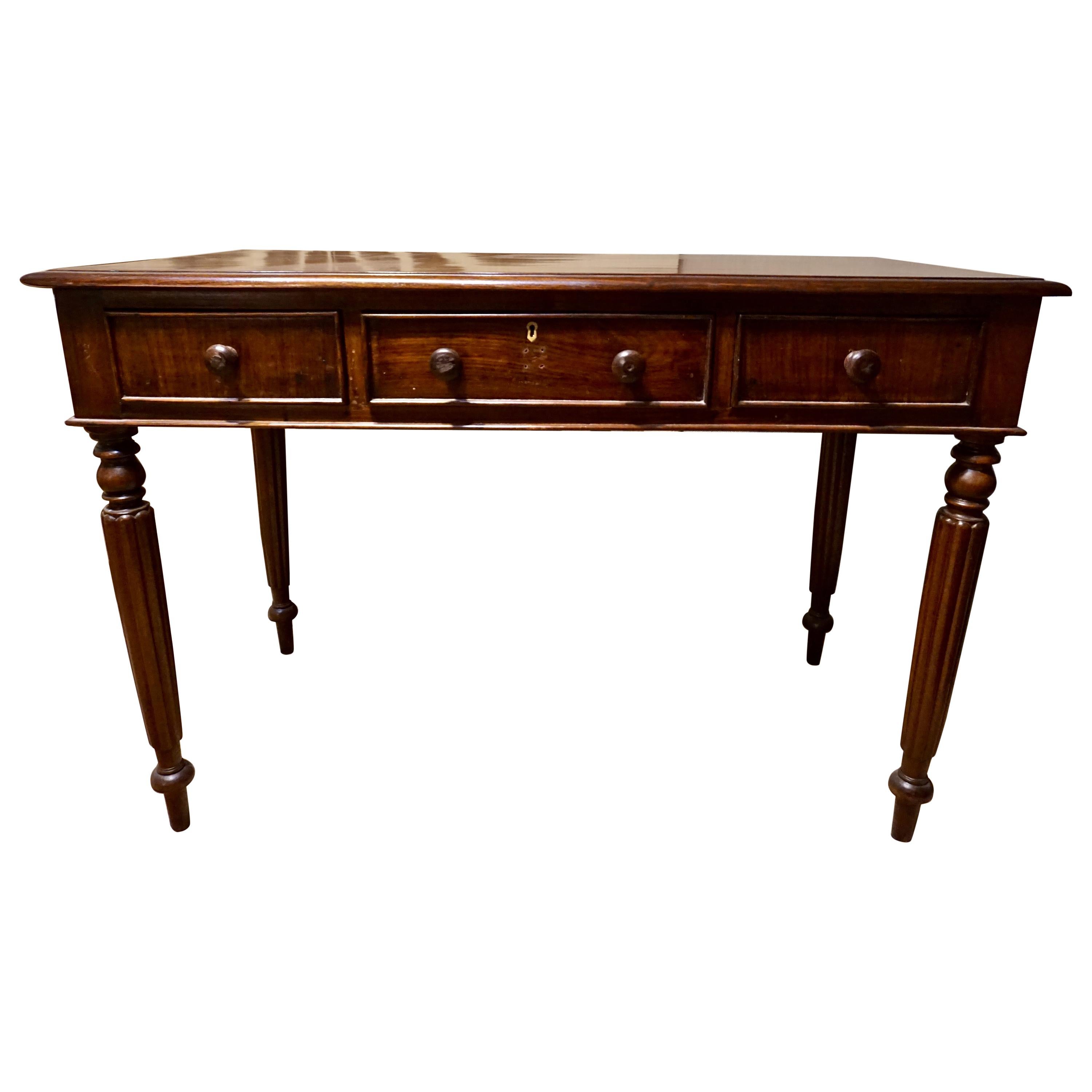 Colonial Victorian Solid Rosewood Hand Carved Writing Desk