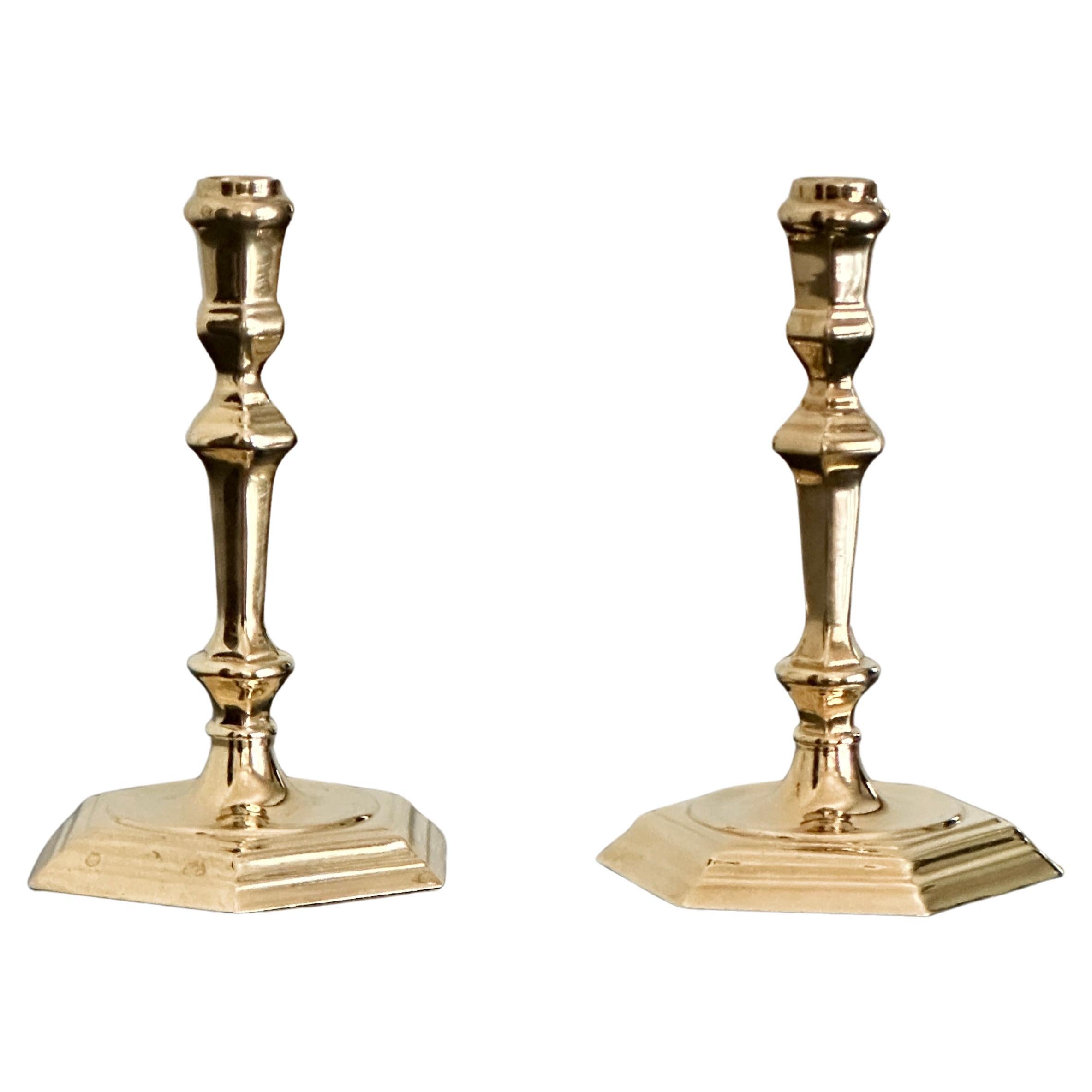Colonial Williamsburg, Virginia Metalcrafters, Solid Brass Petite Candlesticks