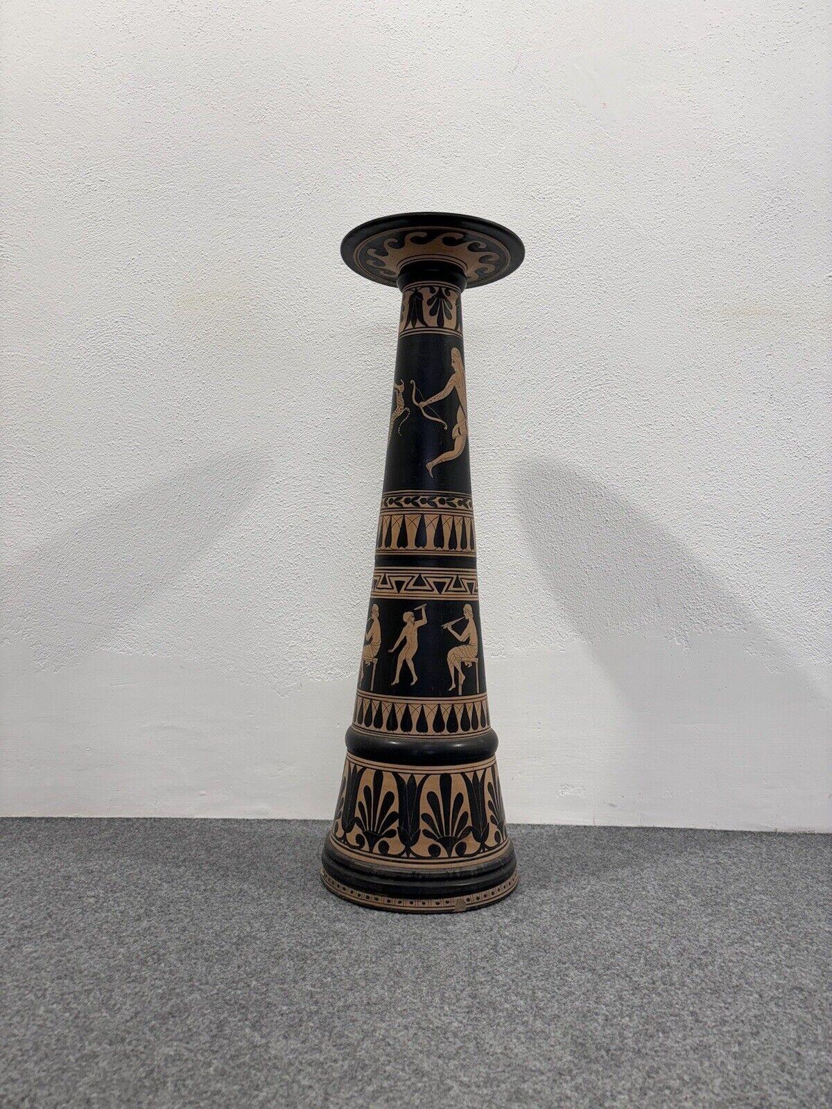 Colonne à vase en terre cuite avec peinture de vase, style grec, 1970 Bon état - En vente à Taranto, IT