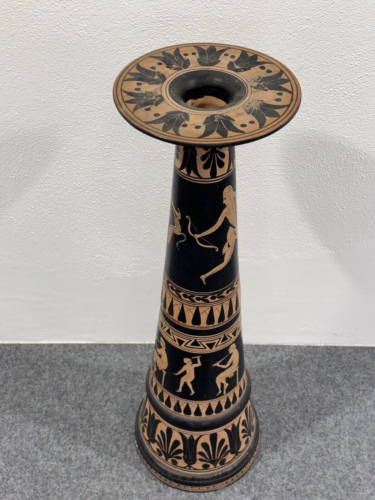 Colonne à vase en terre cuite avec peinture de vase, style grec, 1970 en vente 1