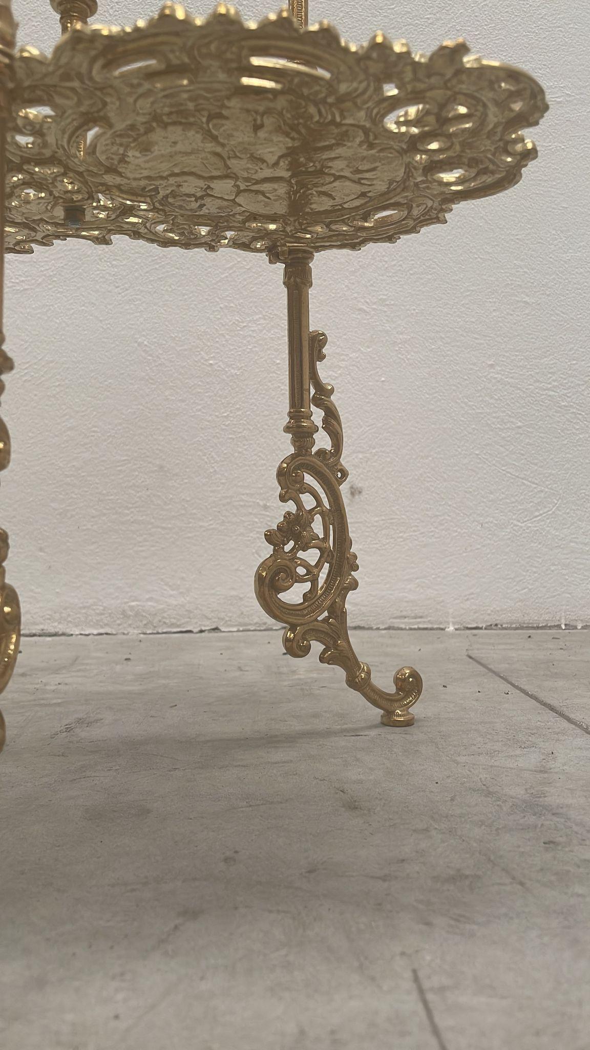 Brass Column on 3 levels  For Sale