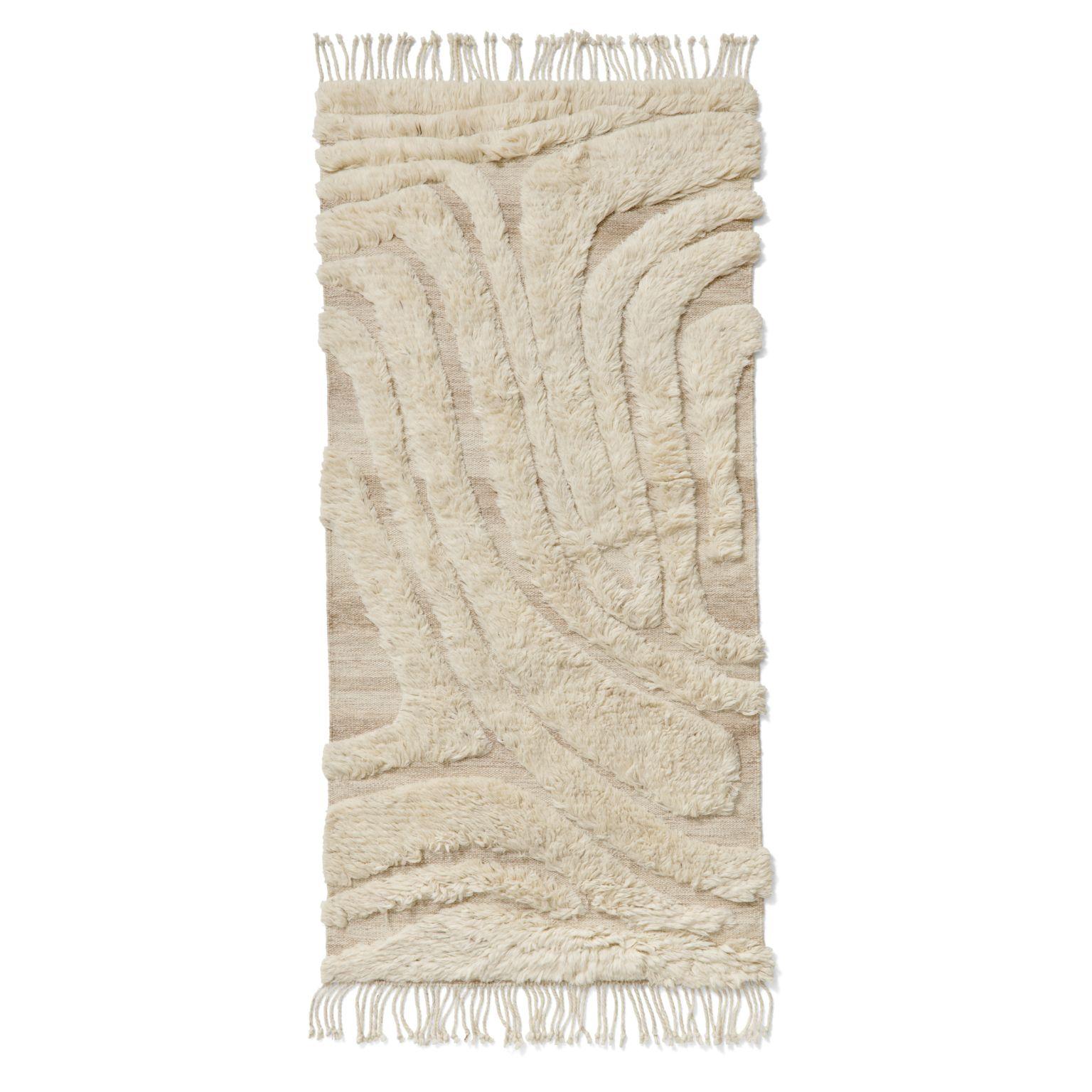 Colonnade 01 Rug by Cappelen DImyr
Dimensions: D100 x H240
Materials: 85% wool, 15% cotton

Colonnade no.01 has a soft irregular pattern that creates a vivid and intriguing feel. The rug is crafted in natural and unbleached wool in a soft
