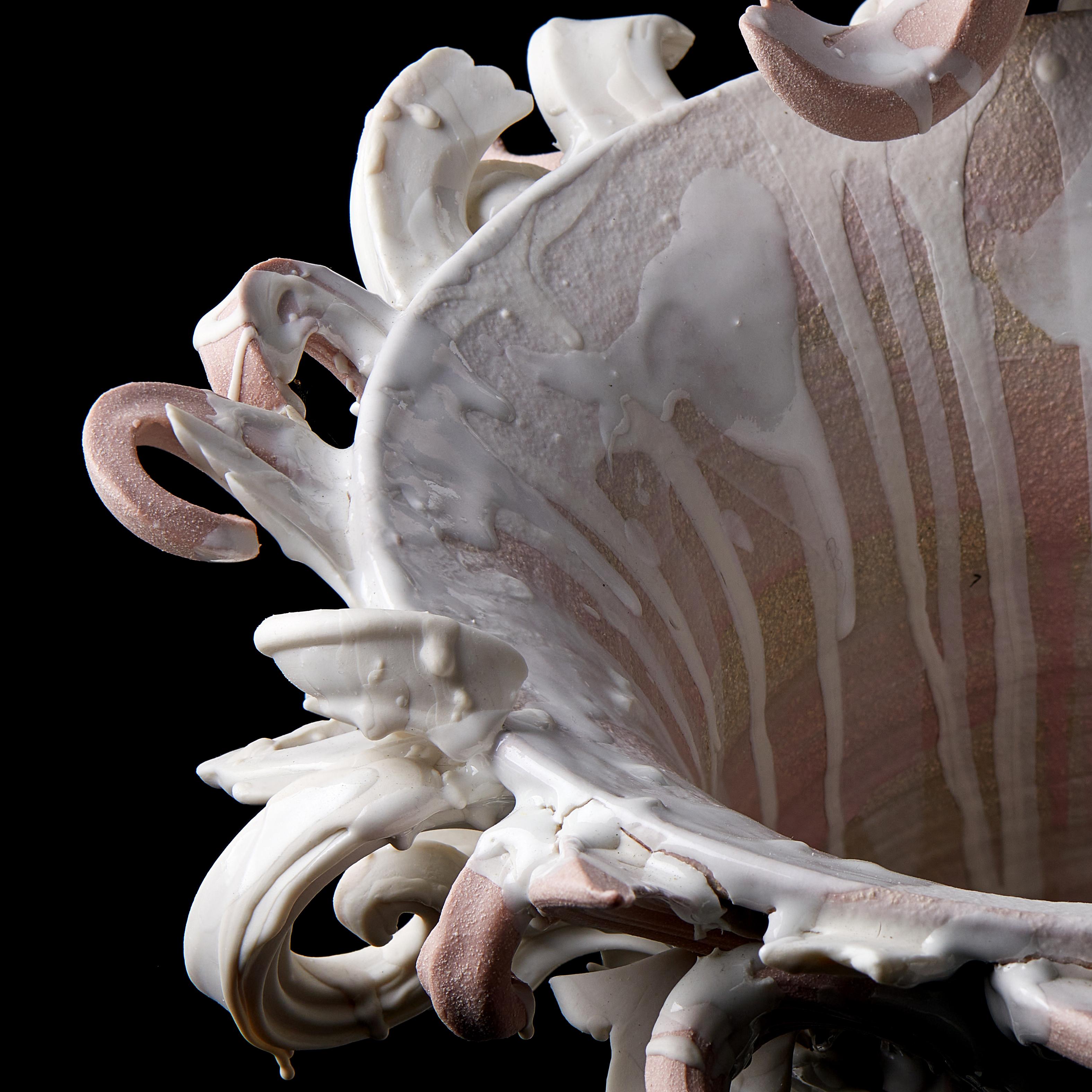 Colonnade III, a Unique Ceramic Sculptural Vase in Pink & White by Jo Taylor 5