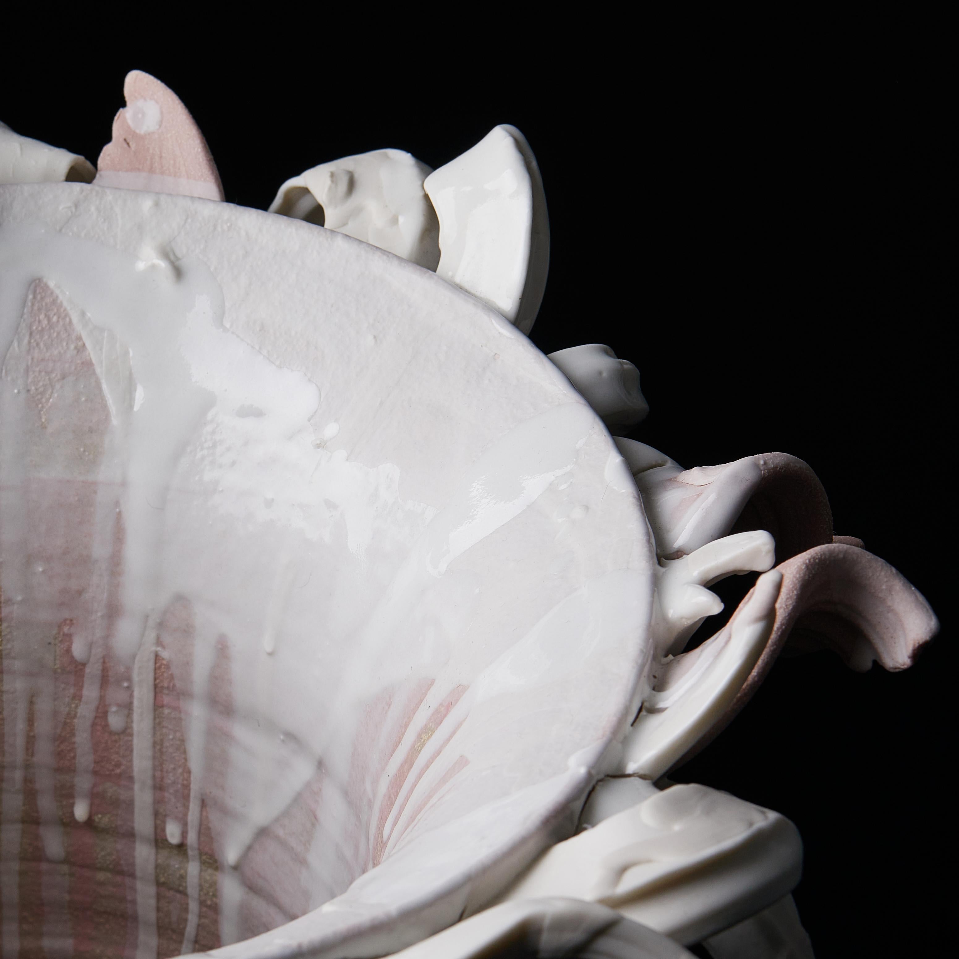Colonnade III, a Unique Ceramic Sculptural Vase in Pink & White by Jo Taylor 6