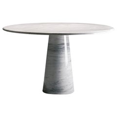 'Colonnata' Round Dining Table D110 by Giusti & Di Rosa, White Carrara Marble