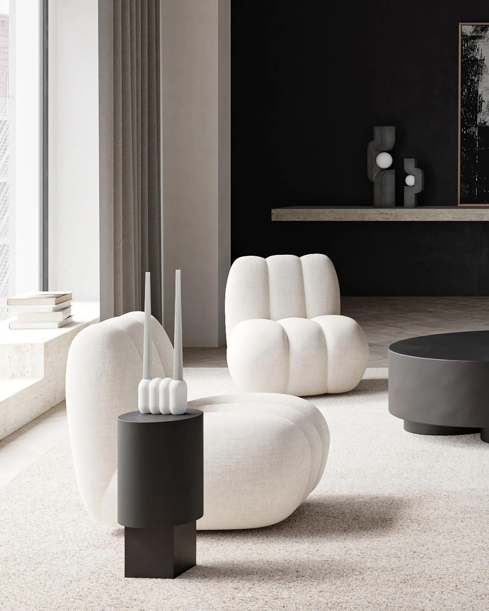 Colonne, Column Table in Fibre and Concrete, Contemporary Work. For Sale 6