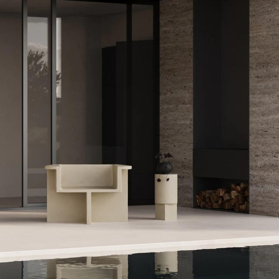 Colonne, Column Table in Fibre and Concrete, Contemporary Work. For Sale 3