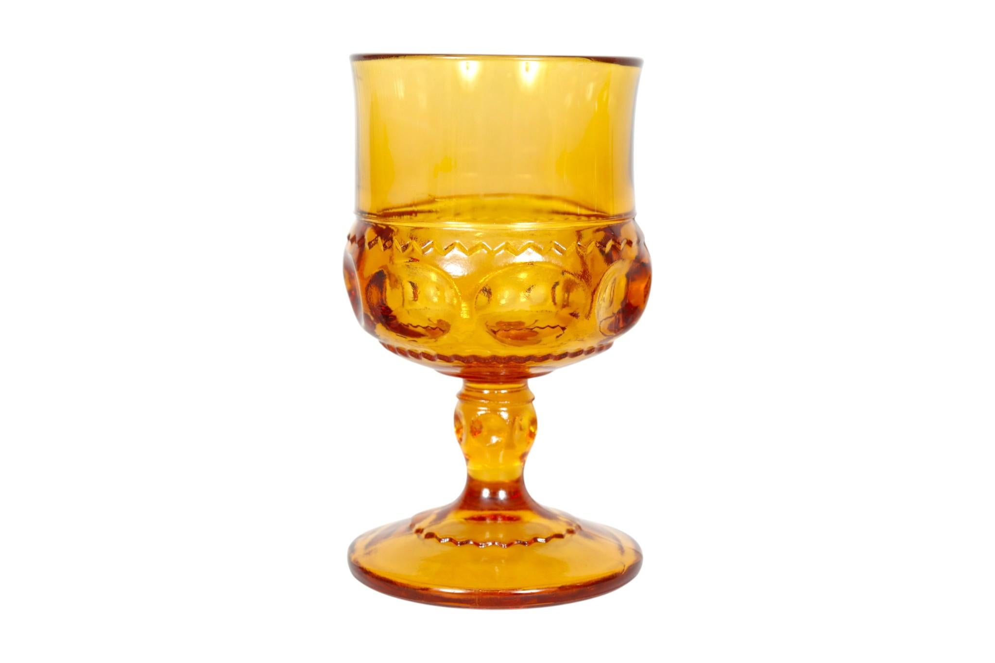 Colony Crown Topaz Bernsteingläser, 8er-Set (Moderne der Mitte des Jahrhunderts) im Angebot