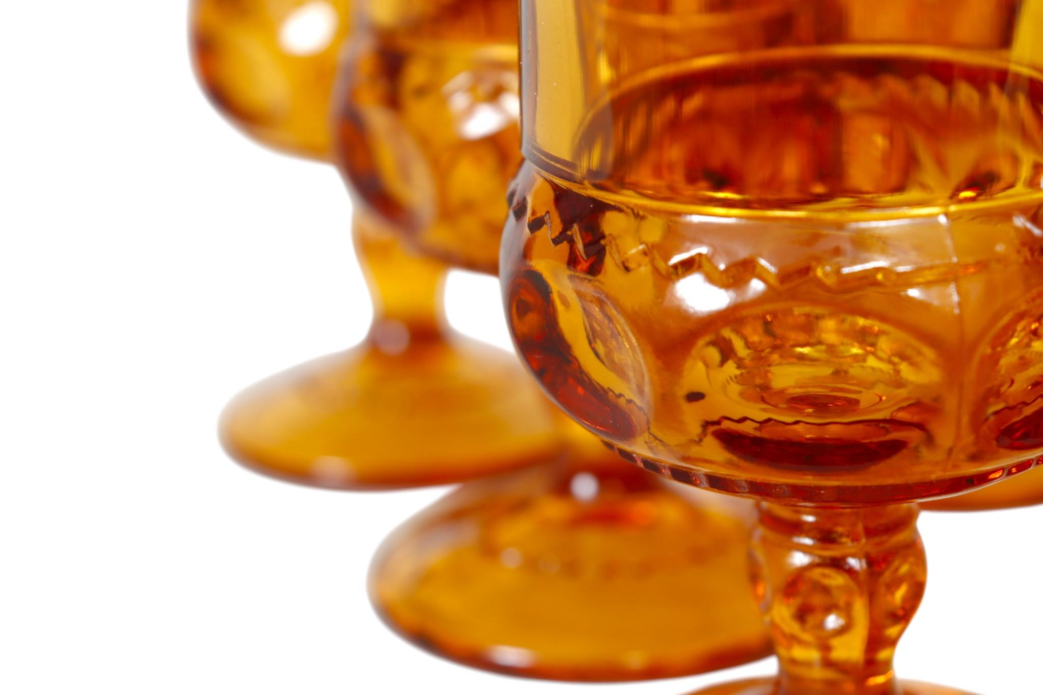 Colony Crown Topaz Bernsteingläser, 8er-Set (20. Jahrhundert) im Angebot