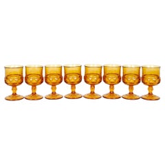 Colony Crown Topaz Amber Glasses, Set of 8
