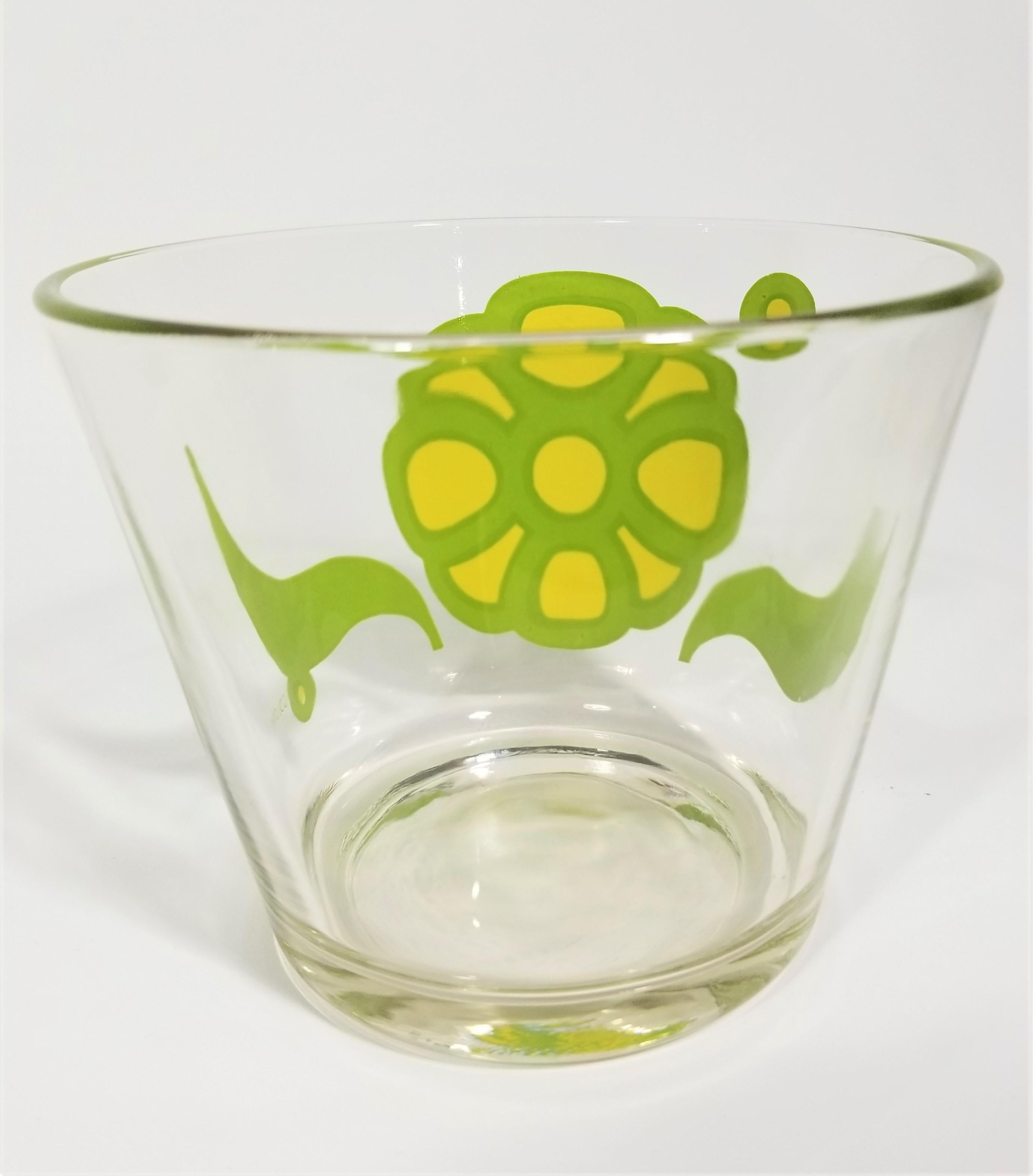 Mid-Century Modern Colony Glassware Barware Mid Century Set of 6 with Ice Bucket