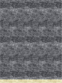 Color Block Black - Plain Contemporary Hand Knotted Bamboo Silk Rug