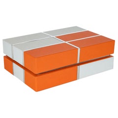 Color Block Box in Orange and Beige
