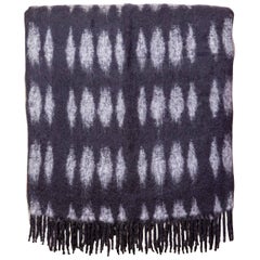Color Block Mohair Blanket in Black and Grey