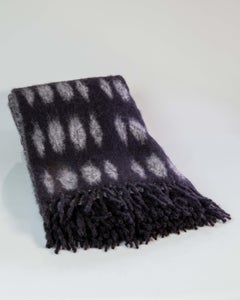 Color Block Mohair Blanket in Black and Grey