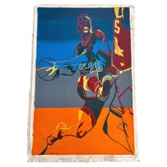 Color Block Oil Painting of Gary Payton, 1990s USA