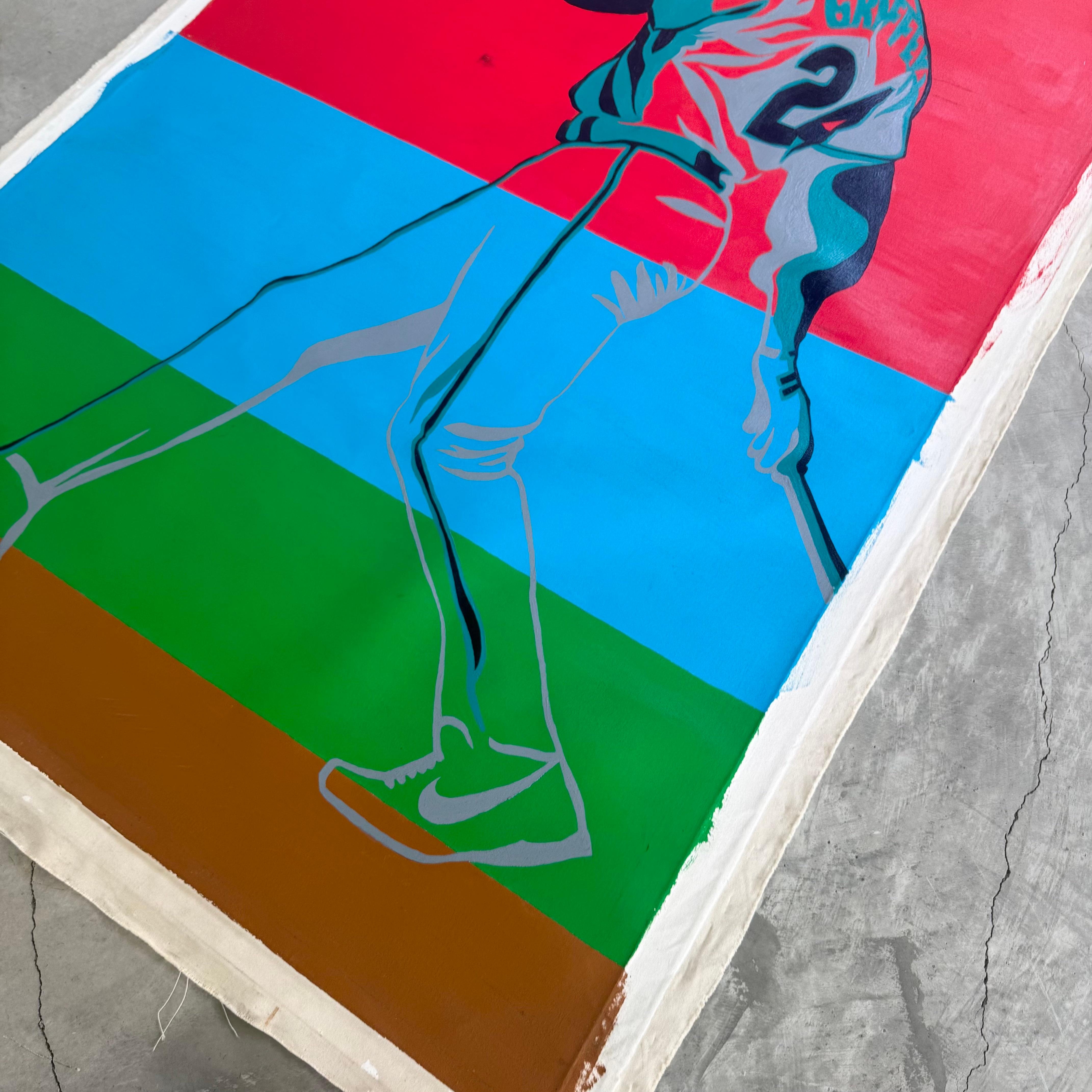 Color Block Oil Painting of Ken Griffey Jr., 1990s USA For Sale 4