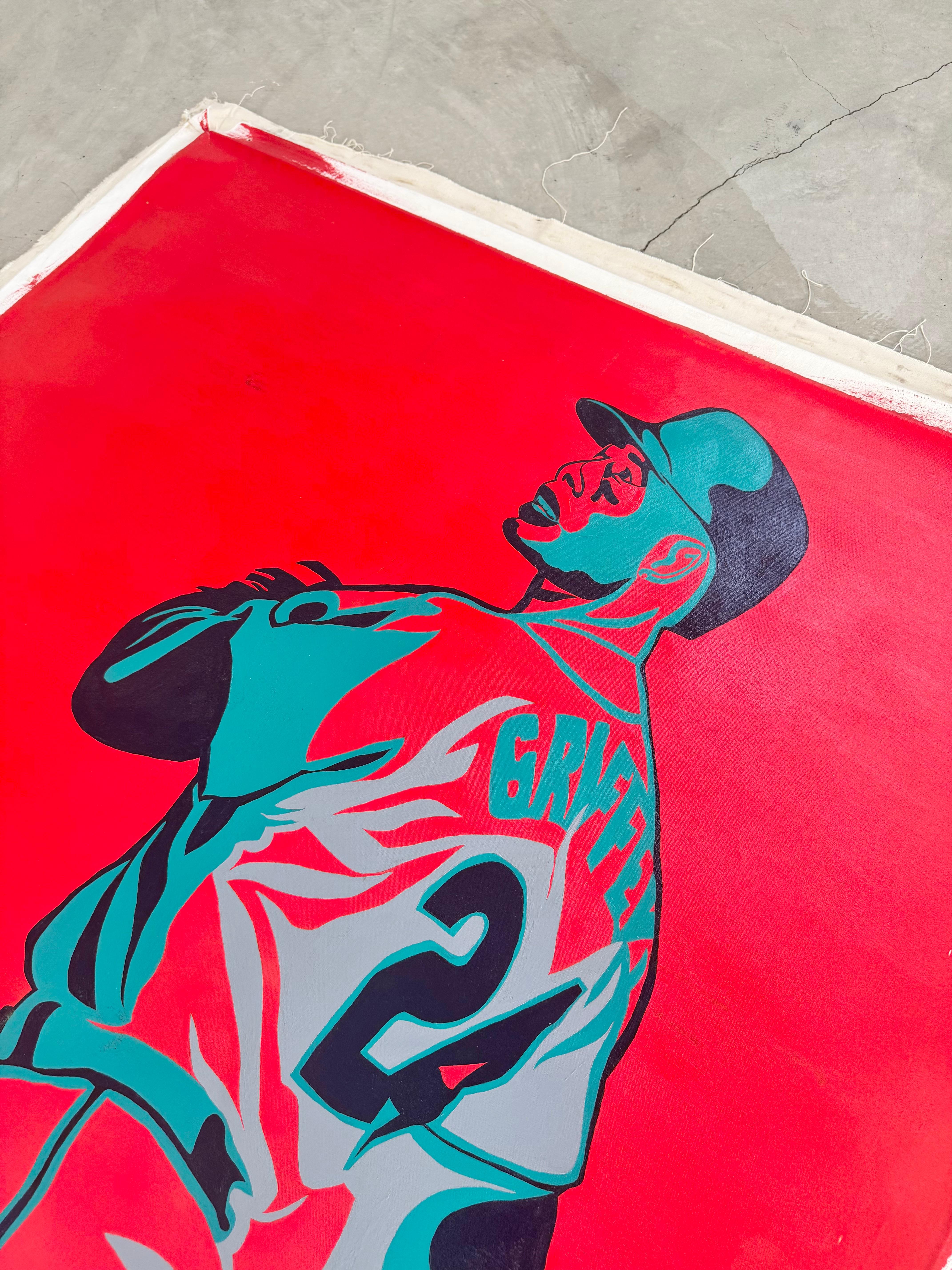 Color Block Oil Painting of Ken Griffey Jr., 1990s USA For Sale 8