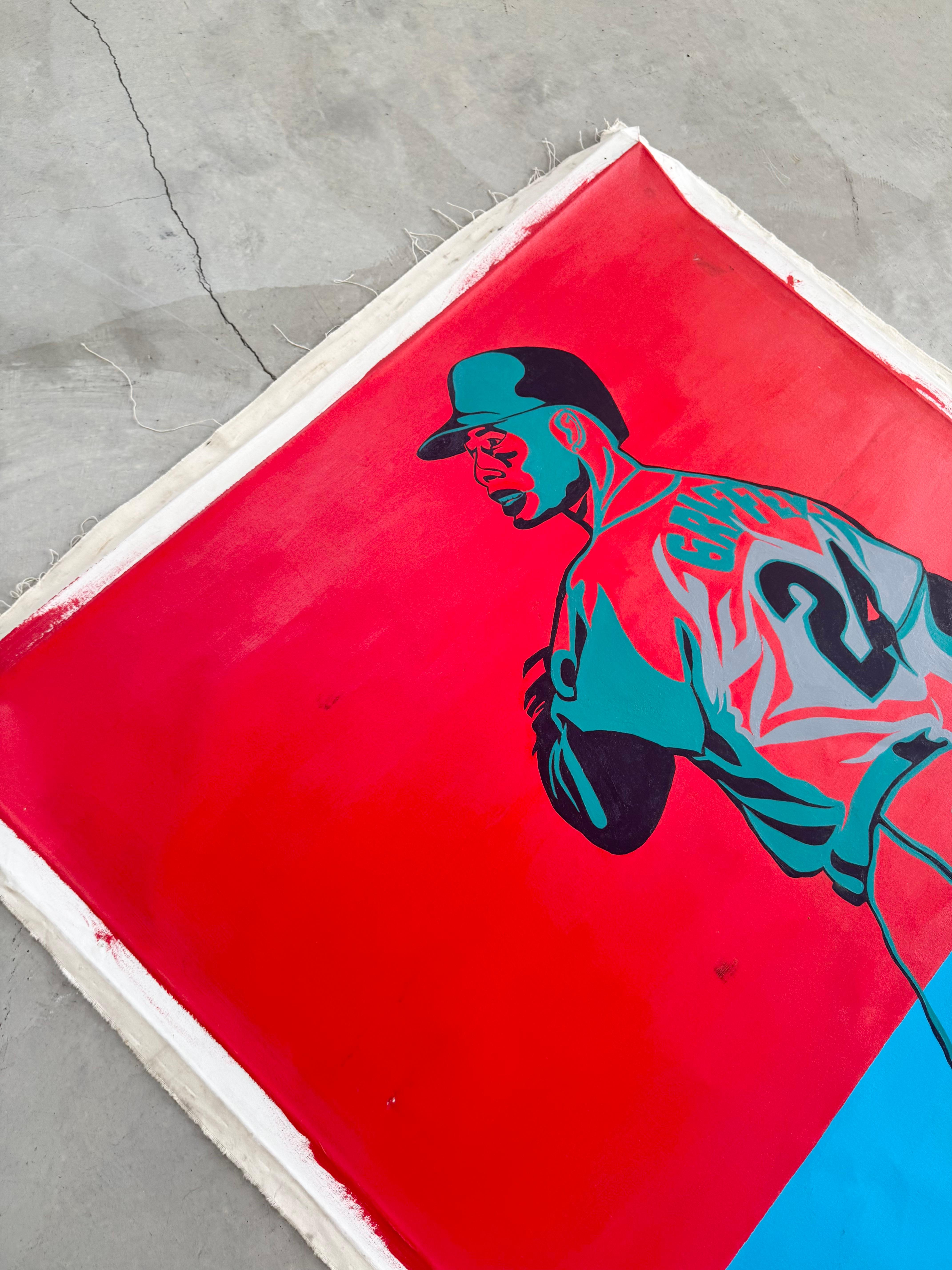 Color Block Oil Painting of Ken Griffey Jr., 1990s USA For Sale 10