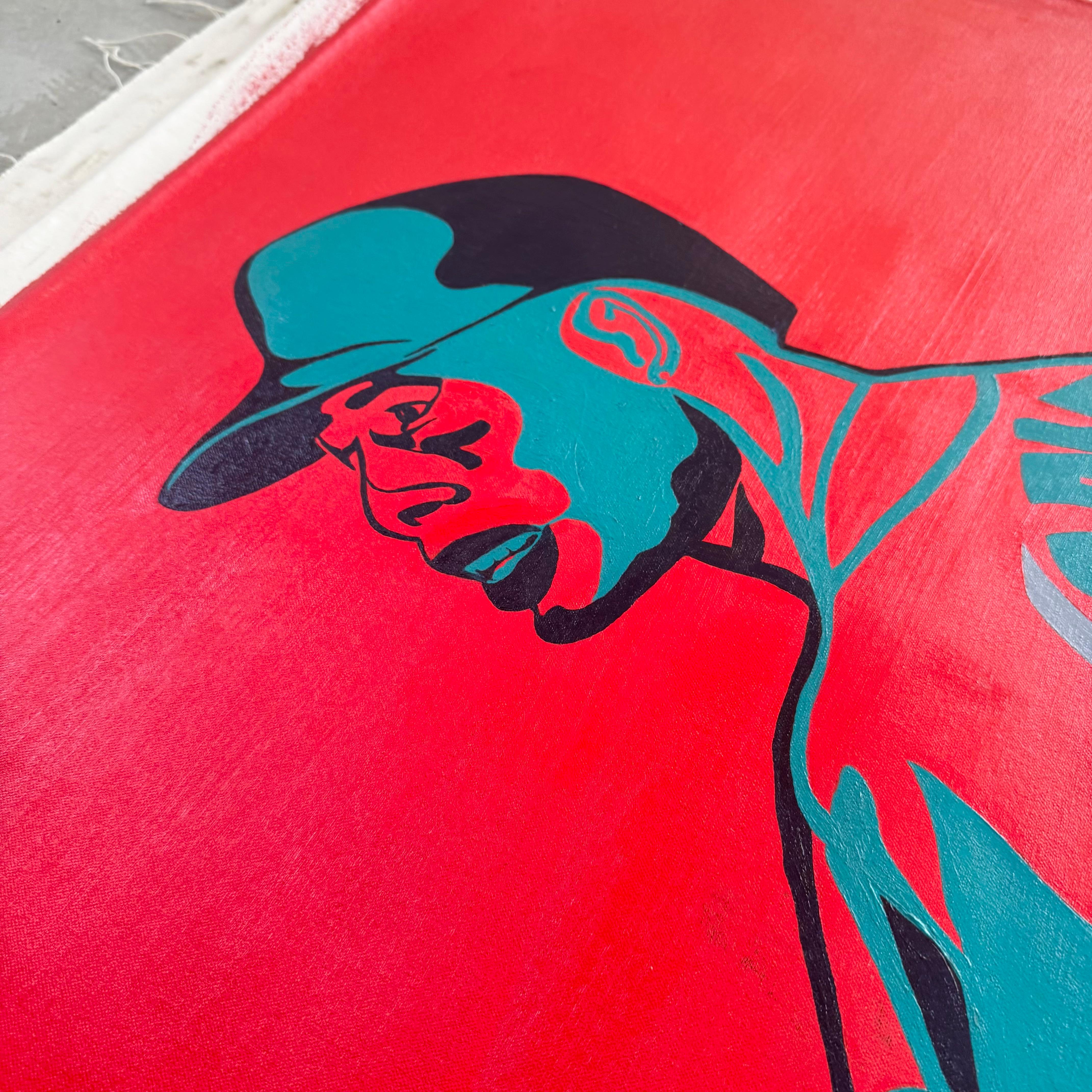 Color Block Oil Painting of Ken Griffey Jr., 1990s USA For Sale 1