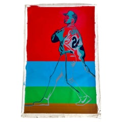 Color Block Oil Painting of Ken Griffey Jr., 1990s USA