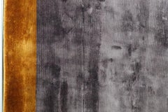 Color Block Purple - Plain Contemporary Glossy Hand Knotted Bamboo Silk Rug