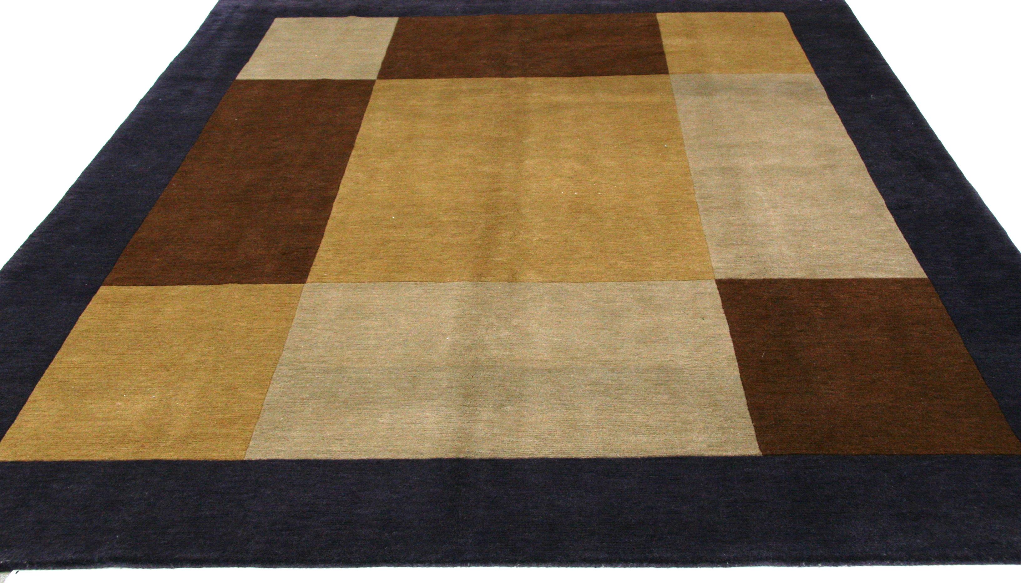 Color Block Tibetan Design Vorleger (Nepalesisch) im Angebot