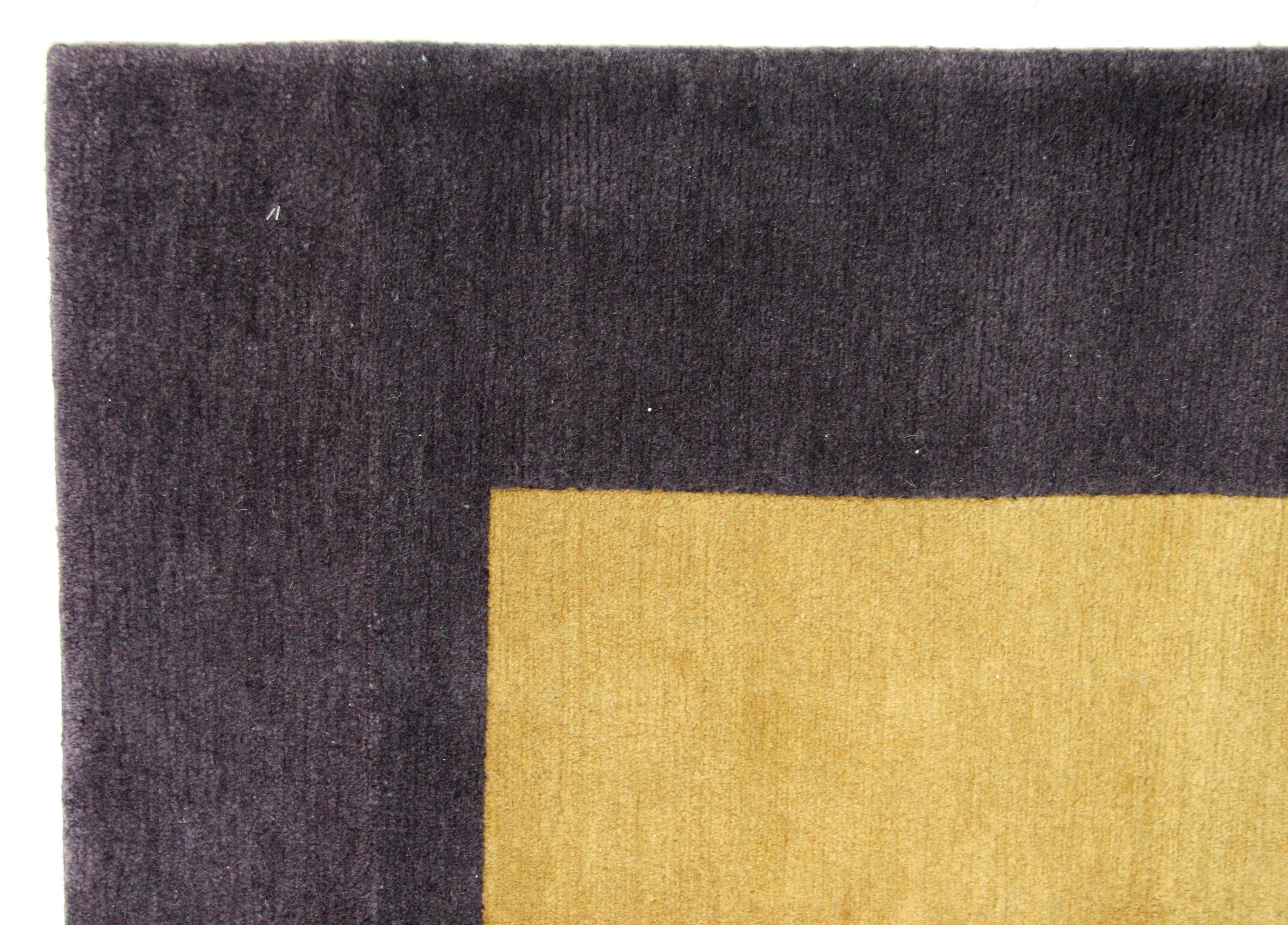 Color Block Tibetan Design Vorleger (Handgeknüpft) im Angebot