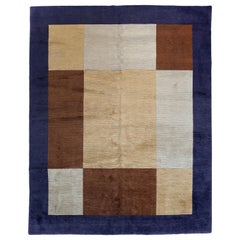 Tapis à motif tibétain avec bloc de couleurs