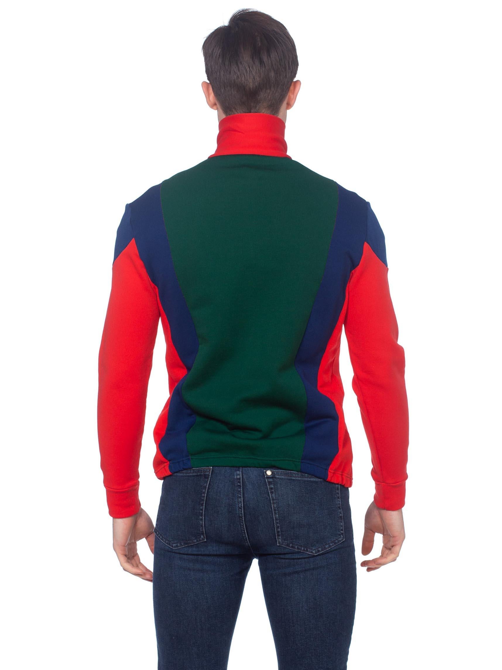 1980'S Red & Blue Polyester Men's Colorblocked Track Suit Jacket 6