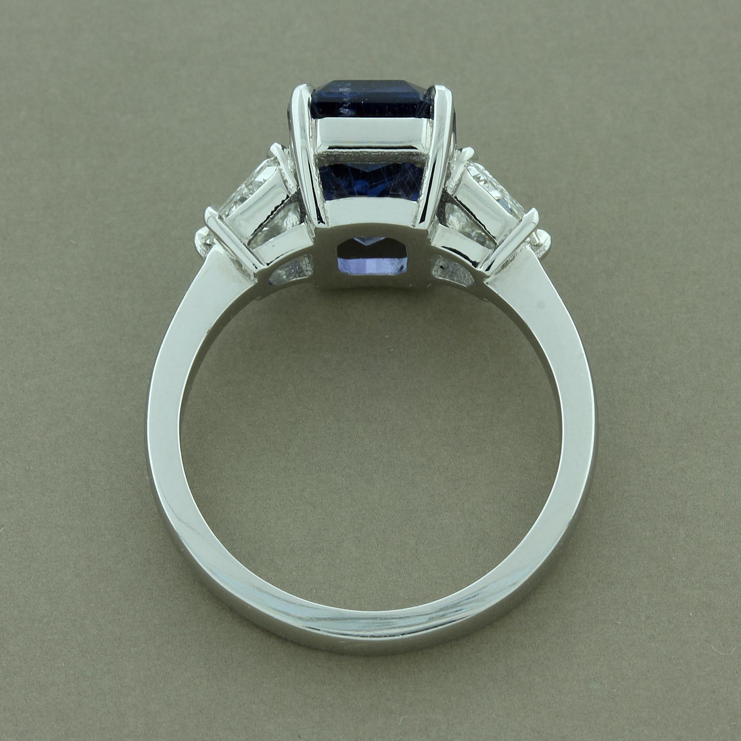 Women's Color-Change Sapphire Diamond Platinum Ring, GIA For Sale