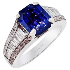 Color Change Sapphire Ring 3.38 ct GIA Certified 18kt Custom Ring.