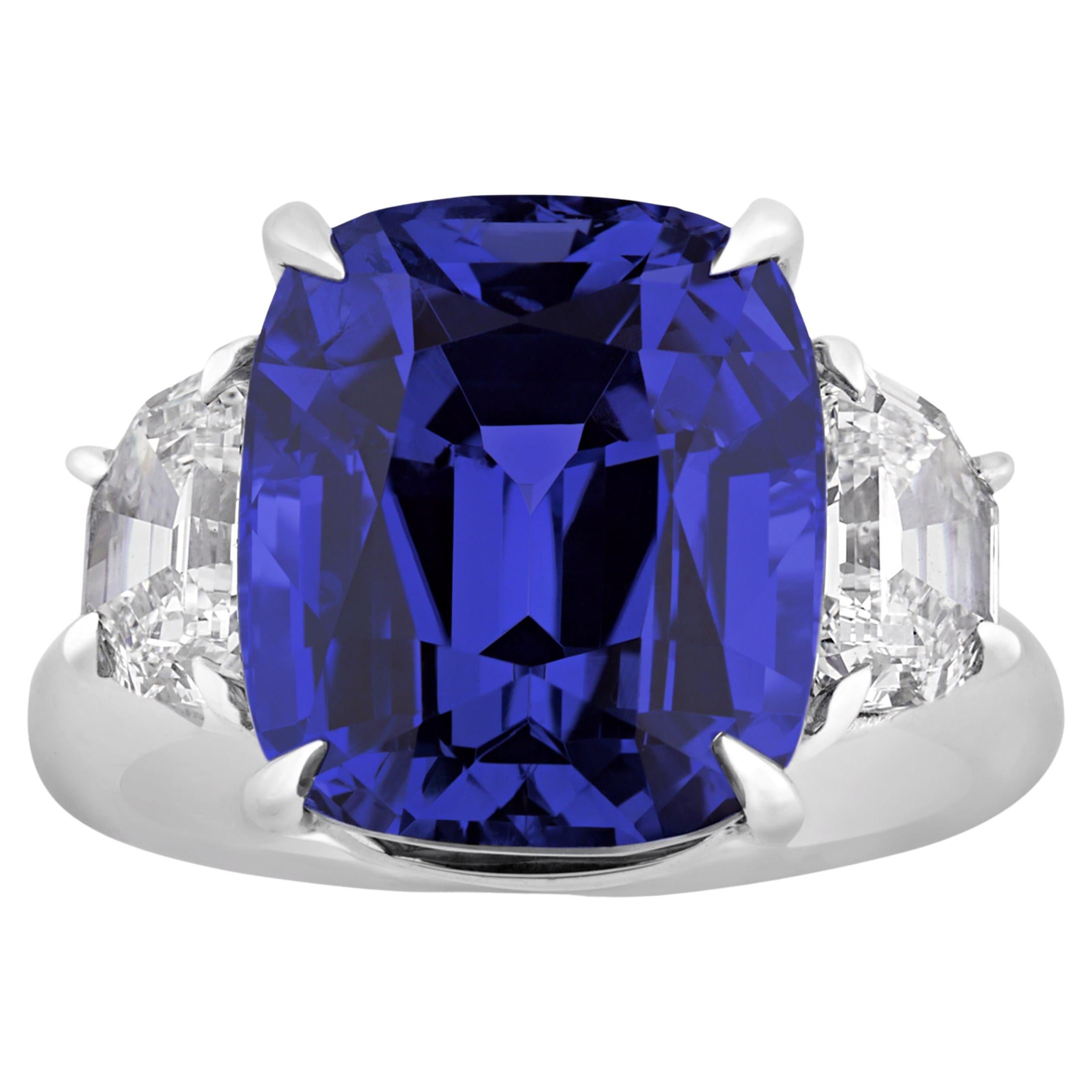 Color-Change Sapphire Ring, 12.40 Carats For Sale