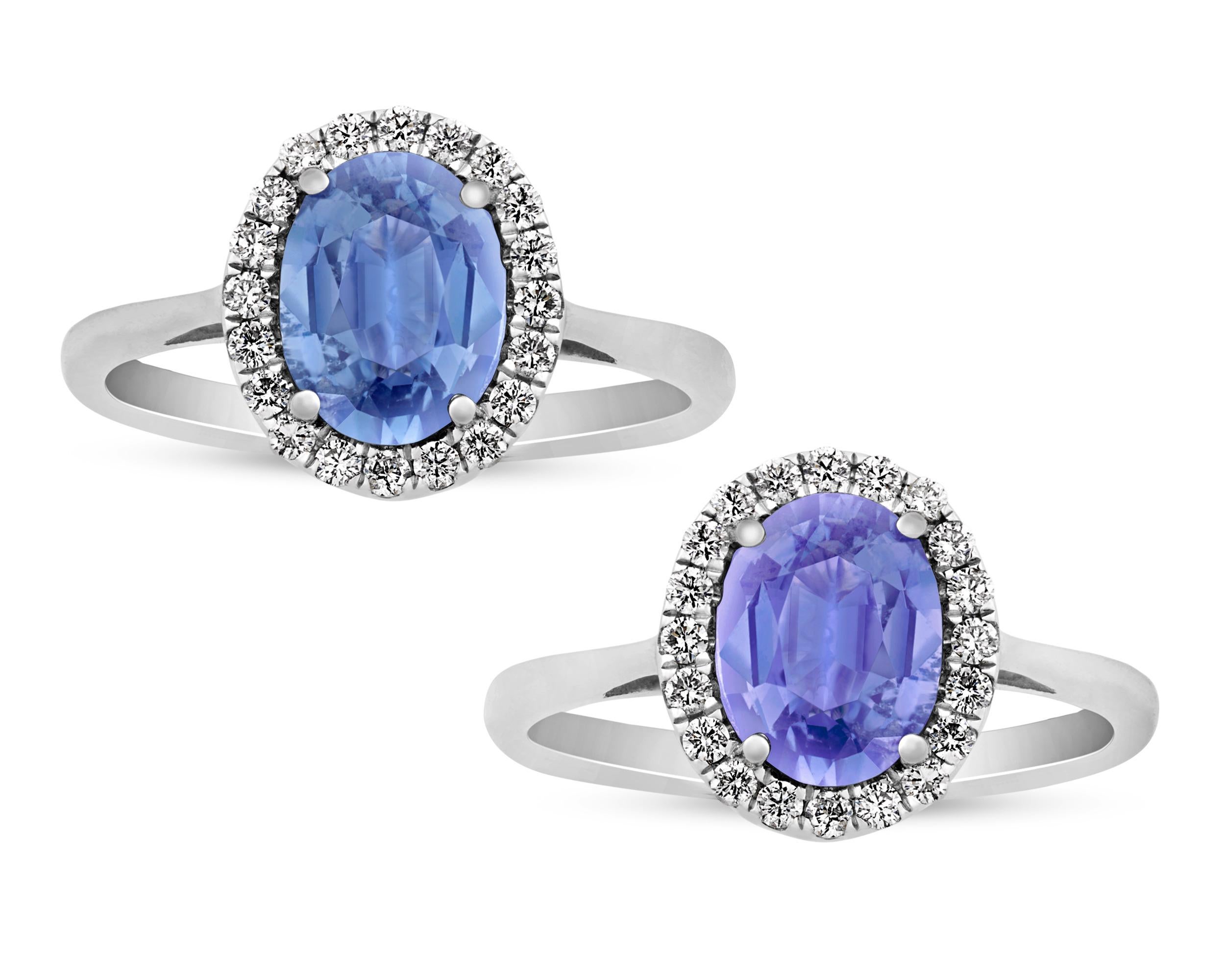 Brilliant Cut Color Change Sapphire Ring, 1.64 Carats For Sale