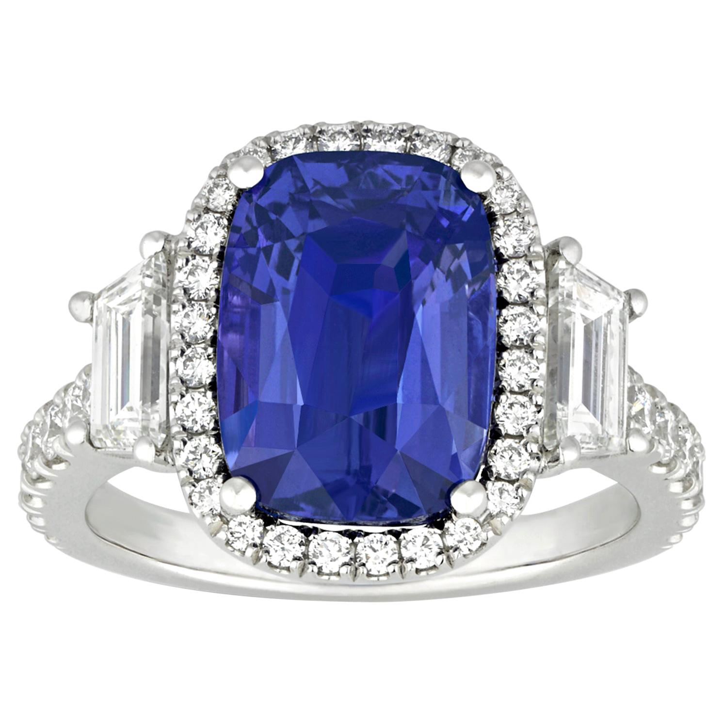Color-Change Sapphire Ring, 6.59 Carat