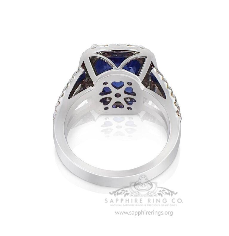 Color Change Sapphire Ring, 7.64 Carat Untreated Sapphire Platinum GIA Certified In New Condition For Sale In Tampa, FL