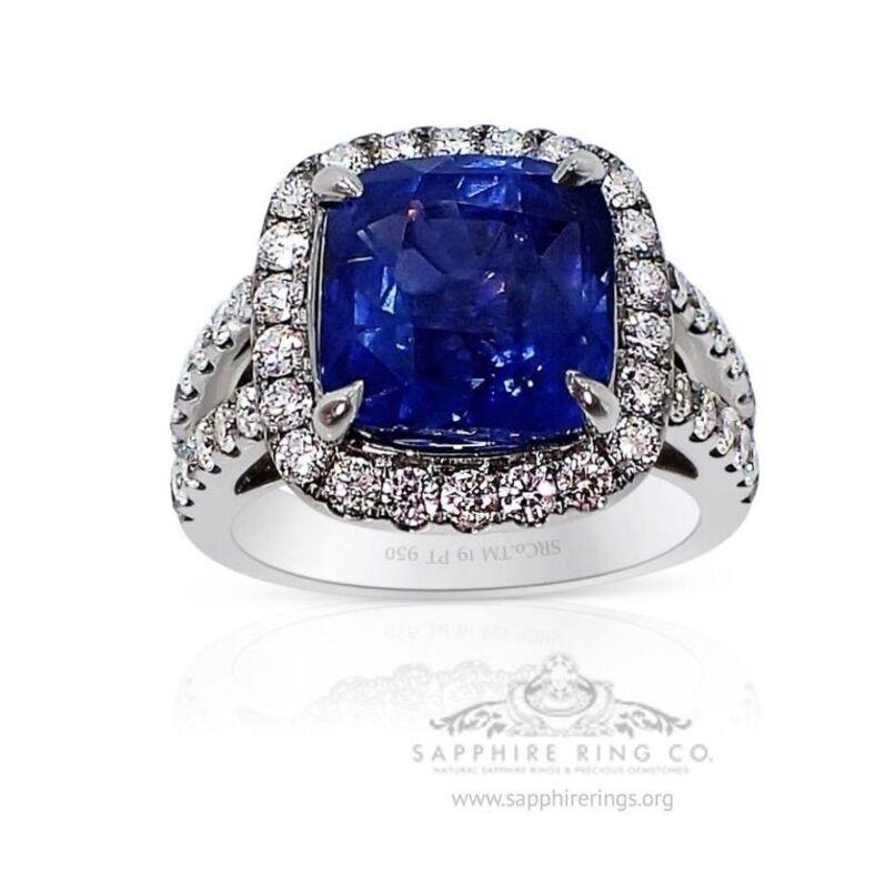 Color Change Sapphire Ring, 7.64 Carat Untreated Sapphire Platinum GIA Certified For Sale 1