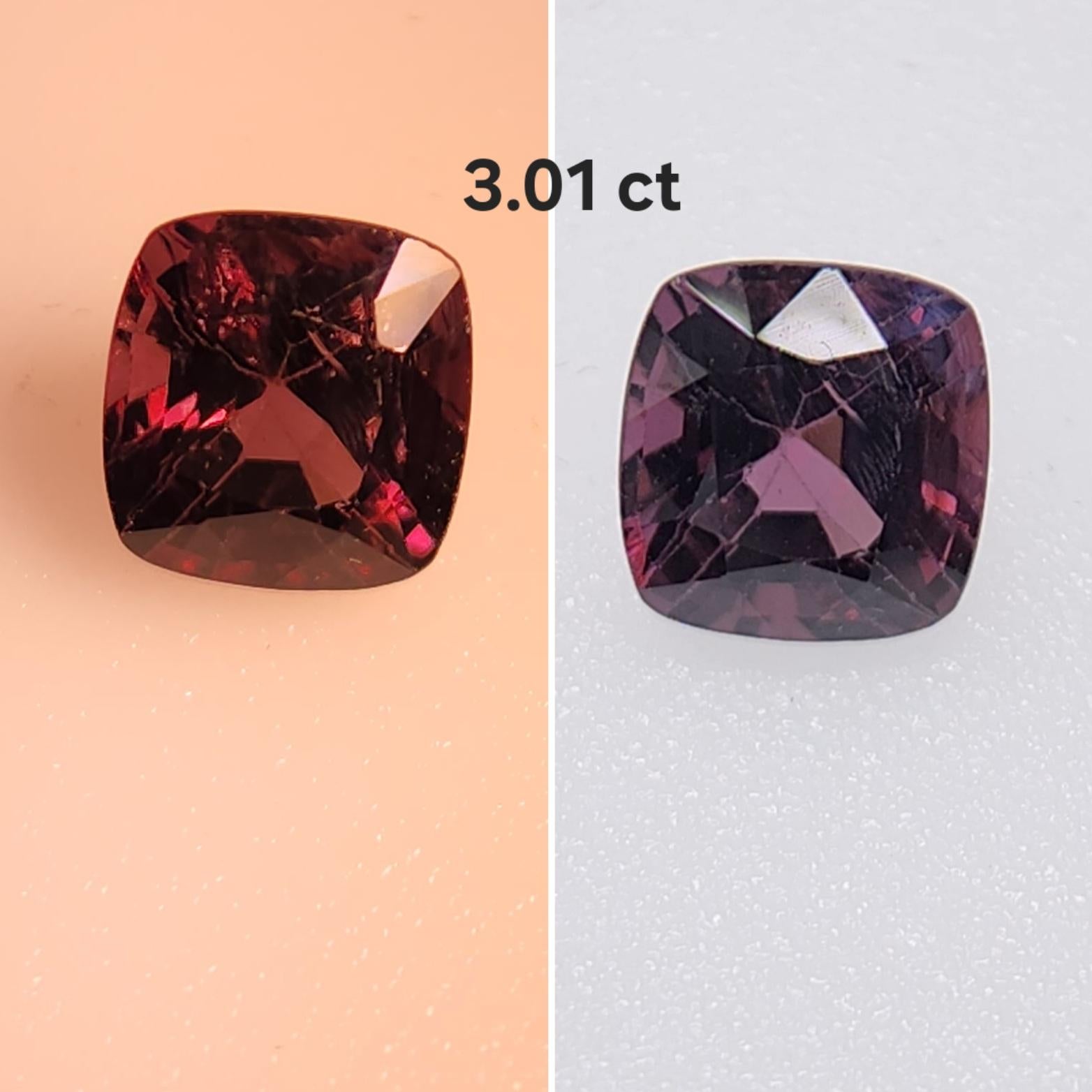 Spinell im Farbwechsel 3,01 Karat. für Damen oder Herren im Angebot