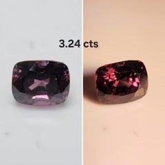 Cushion Cut 3.24ct Purplish Pink Spinel Gemstone, Myanmar Origin