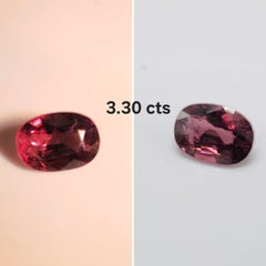 Cushion Cut 3.30ct Purplish Pink Spinel Gemstone, Myanmar Origin