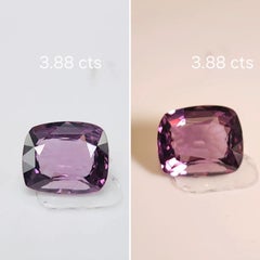 Cushion Cut 3.88ct Purple Spinel Gemstone, Untreated, Sri Lanka