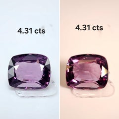 Kissenschliff 4,31ct Purpurrosa Spinell Edelstein, Sri Lanka, unbehandelt