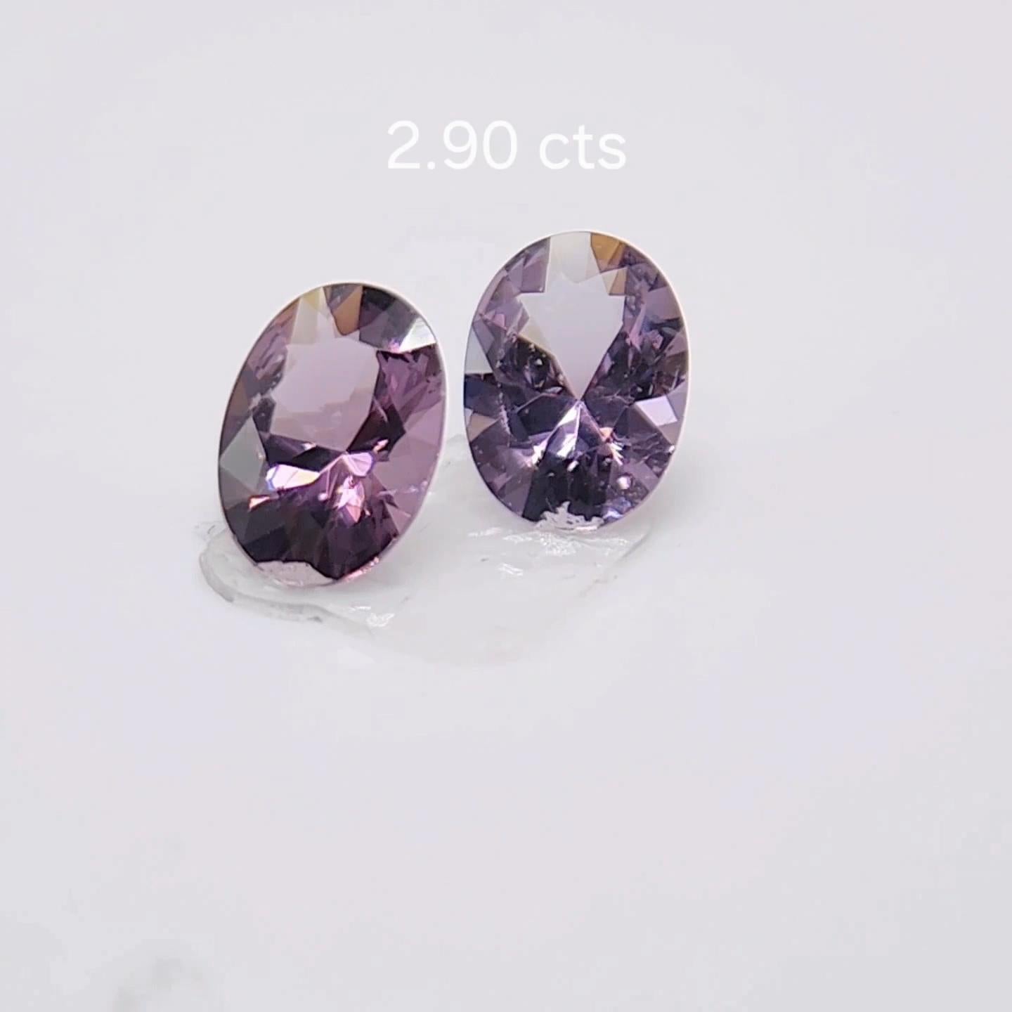 PAIO DI SPINEL A CAMBIAMENTO DI COLORE 2,90 carati. in vendita 5