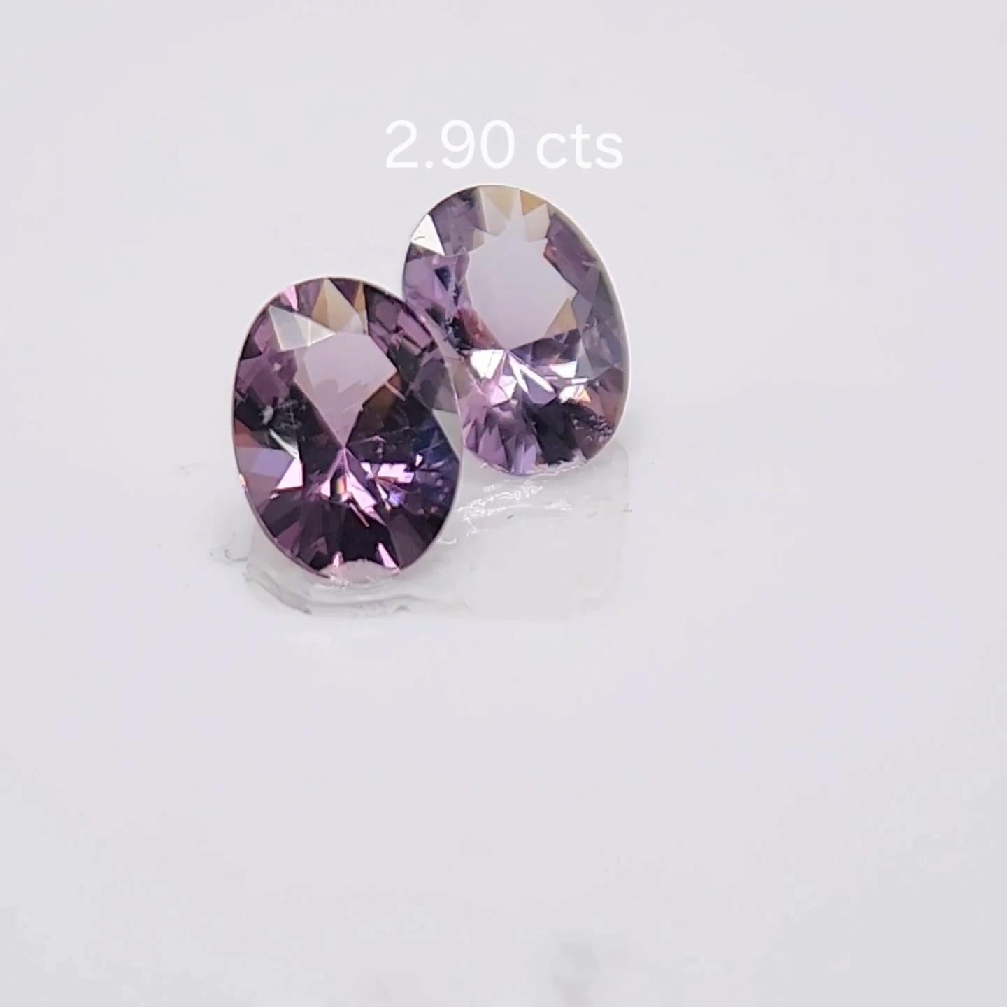 PAIO DI SPINEL A CAMBIAMENTO DI COLORE 2,90 carati. In condizioni Nuovo in vendita a Brooklyn, NY