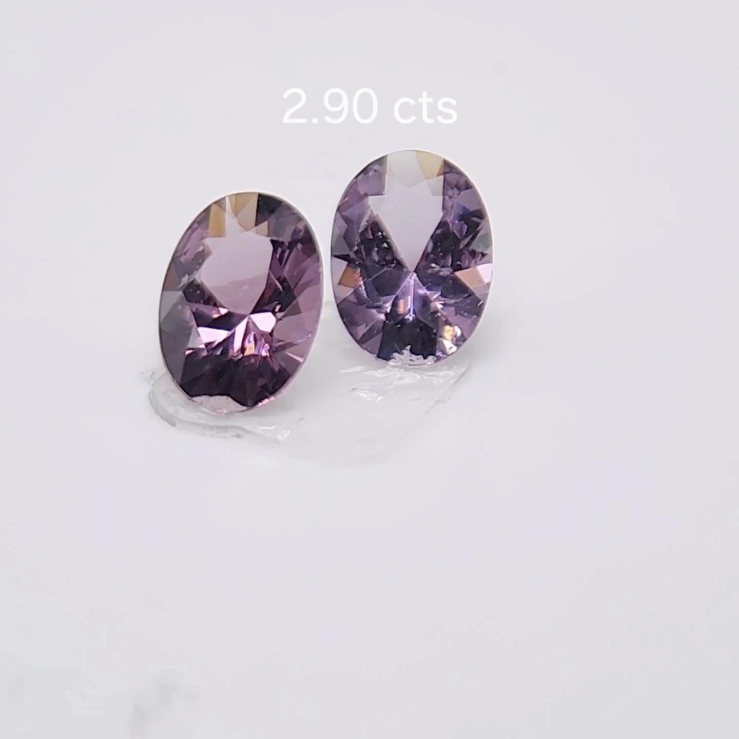 PAIO DI SPINEL A CAMBIAMENTO DI COLORE 2,90 carati. in vendita 4