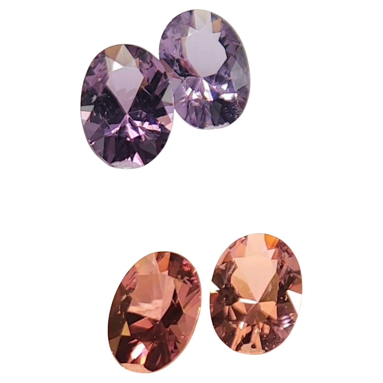 PAIO DI SPINEL A CAMBIAMENTO DI COLORE 2,90 carati.